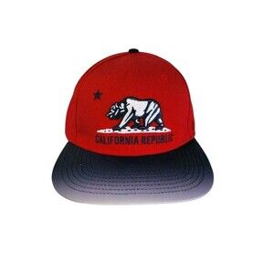 California Republic Red Blue Embroidered Cali Bear Snapback Hat Cap '47 Brand